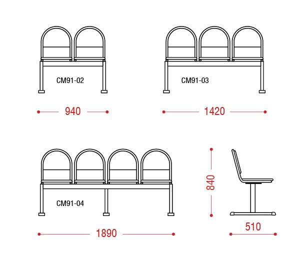 картинка Многоместная секция стульев Тройка от Мебельная мода, фото: 2