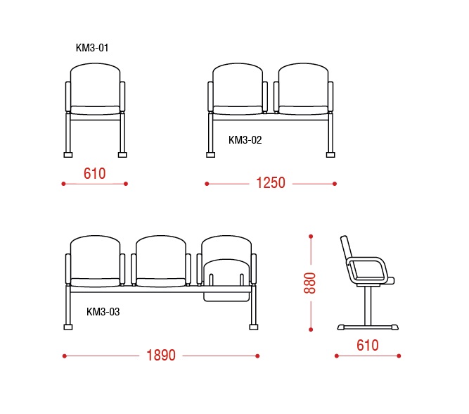 картинка Многоместная секция стульев Камилла от Мебельная мода, фото: 2
