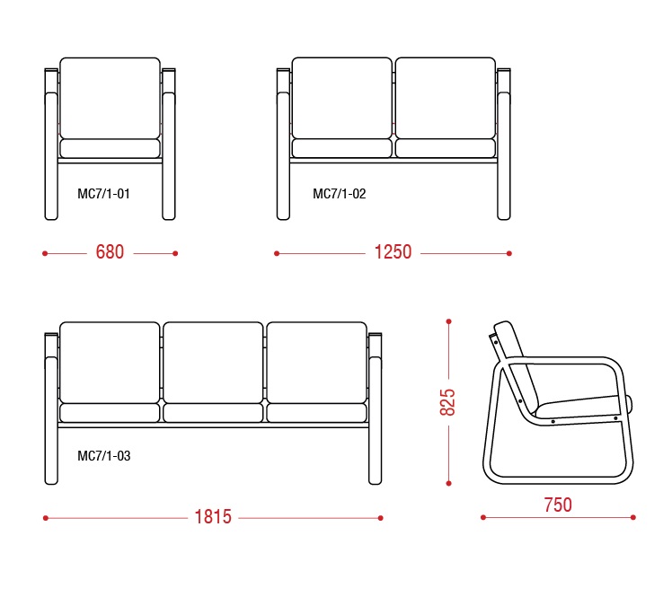 картинка Многоместная секция стульев Тулуза от Мебельная мода, фото: 2