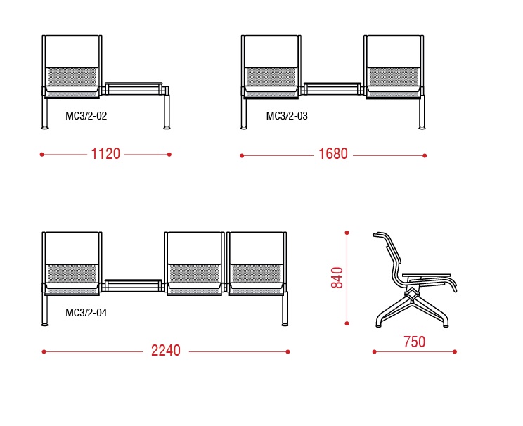 картинка Многоместная секция стульев Круиз БП от Мебельная мода, фото: 2