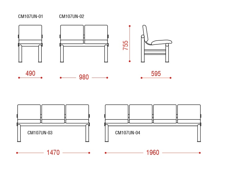 картинка Многоместная секция стульев Карнак от Мебельная мода, фото: 2