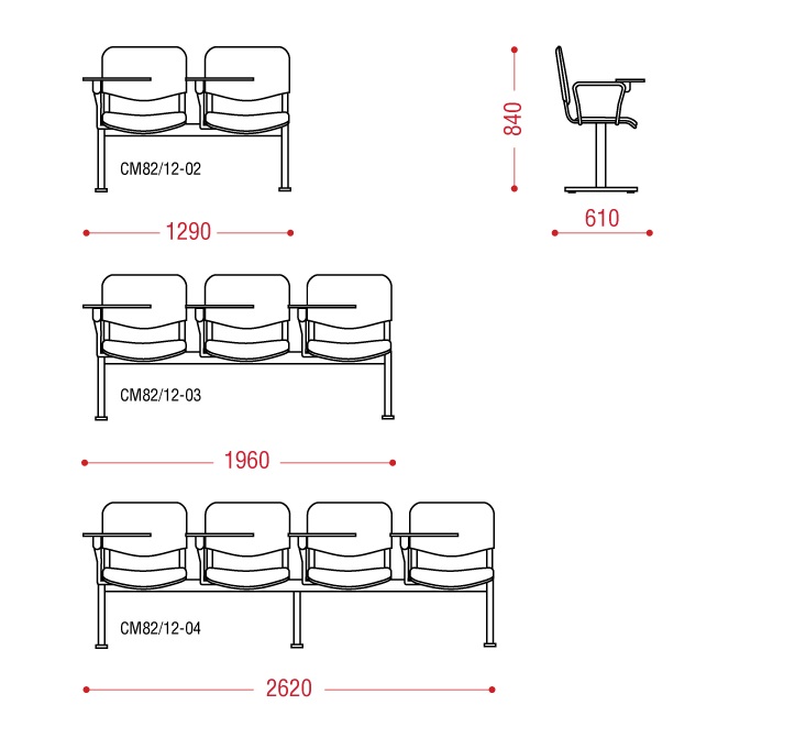 картинка Многоместная секция стульев Трио+ от Мебельная мода, фото: 2