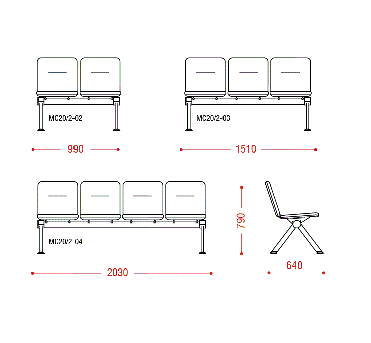 картинка Многоместная секция Вектор БП модель МС20/2 от Мебельная мода, фото: 4