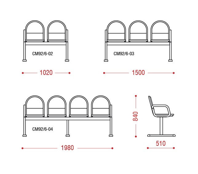 картинка Многоместная секция стульев Тройка 2П от Мебельная мода, фото: 2