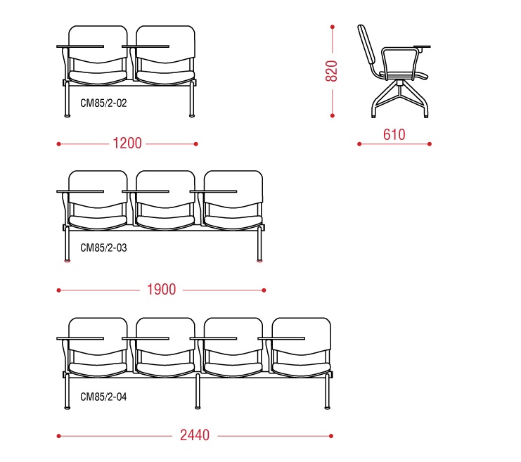картинка Многоместная секция стульев Матис+ от Мебельная мода, фото: 2
